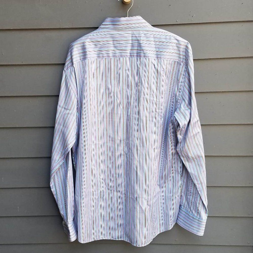 Luxury Men's Bugatchi  Striped Button Down Dress Shirt Size XXL - Picture 11 of 11